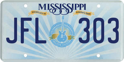 MS license plate JFL303