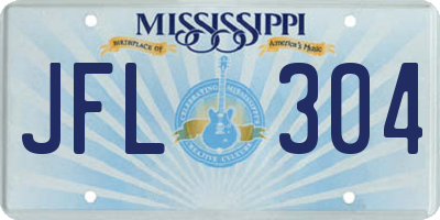 MS license plate JFL304