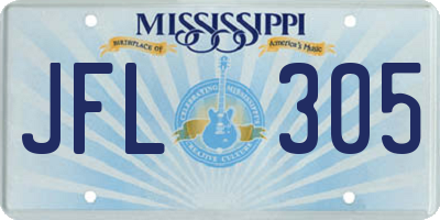 MS license plate JFL305