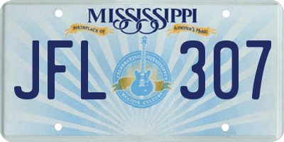MS license plate JFL307