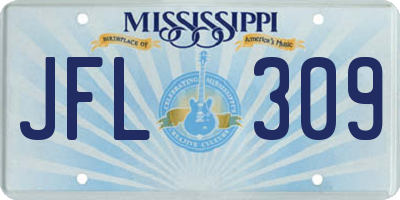 MS license plate JFL309
