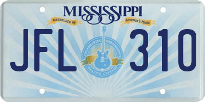 MS license plate JFL310
