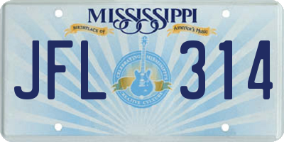 MS license plate JFL314