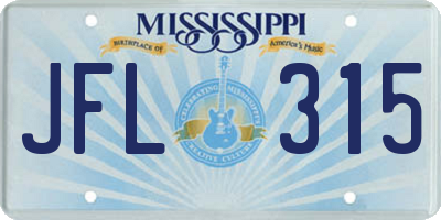 MS license plate JFL315