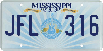 MS license plate JFL316