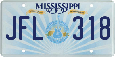MS license plate JFL318