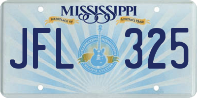 MS license plate JFL325