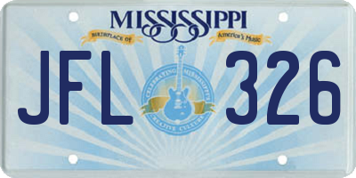 MS license plate JFL326