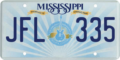 MS license plate JFL335