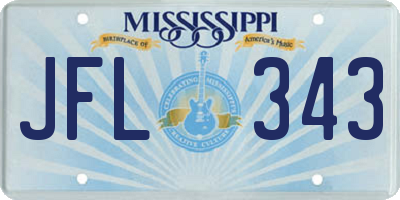 MS license plate JFL343
