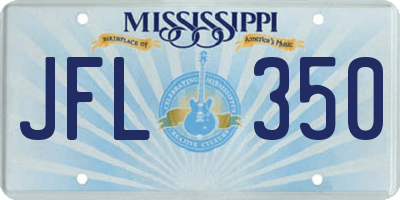 MS license plate JFL350