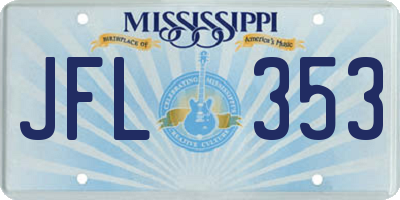 MS license plate JFL353