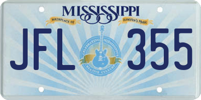 MS license plate JFL355