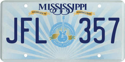 MS license plate JFL357