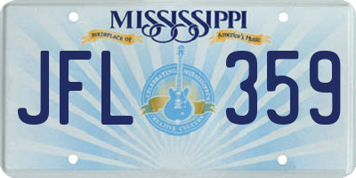 MS license plate JFL359