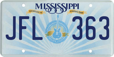 MS license plate JFL363