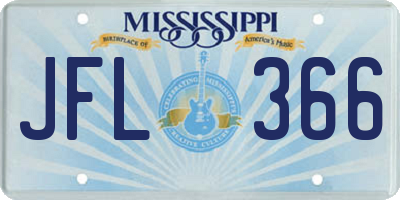MS license plate JFL366