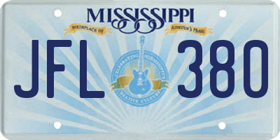 MS license plate JFL380