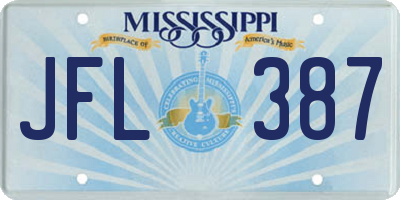 MS license plate JFL387