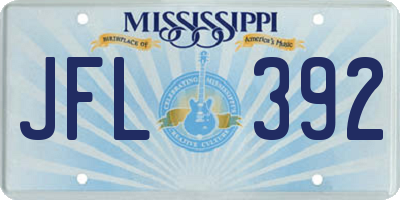 MS license plate JFL392