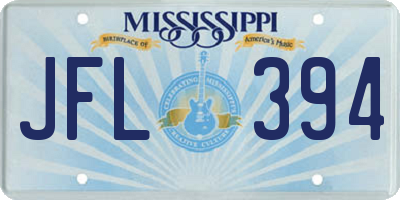 MS license plate JFL394