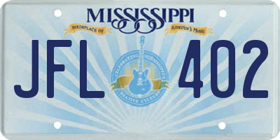 MS license plate JFL402