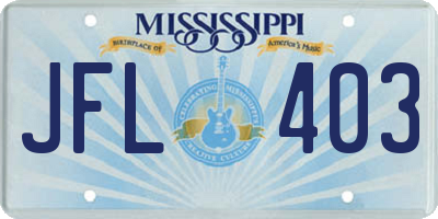 MS license plate JFL403