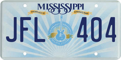 MS license plate JFL404