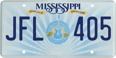 MS license plate JFL405