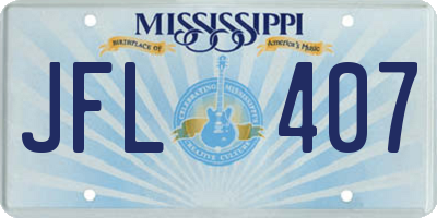 MS license plate JFL407