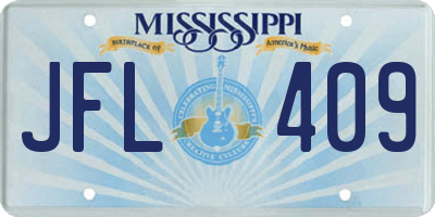 MS license plate JFL409