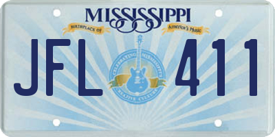 MS license plate JFL411