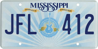 MS license plate JFL412