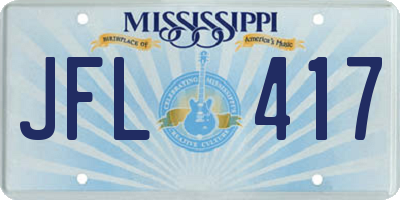 MS license plate JFL417