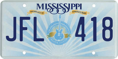 MS license plate JFL418