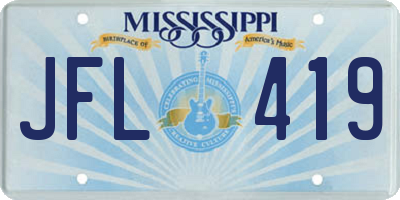 MS license plate JFL419