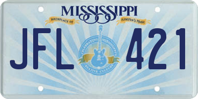 MS license plate JFL421
