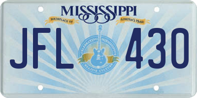 MS license plate JFL430