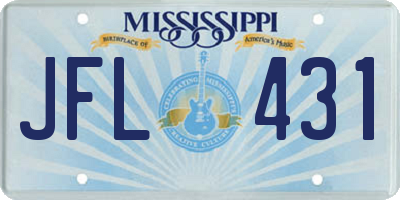 MS license plate JFL431