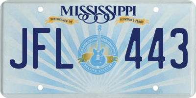 MS license plate JFL443