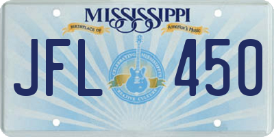 MS license plate JFL450