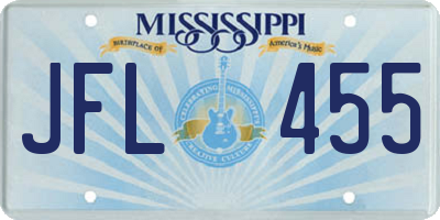 MS license plate JFL455