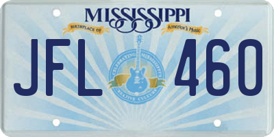 MS license plate JFL460