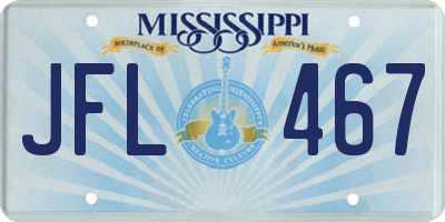 MS license plate JFL467