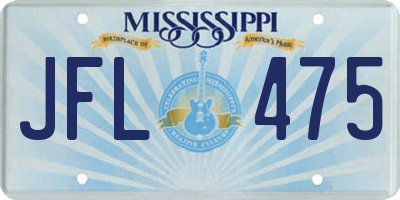 MS license plate JFL475