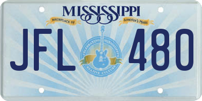 MS license plate JFL480