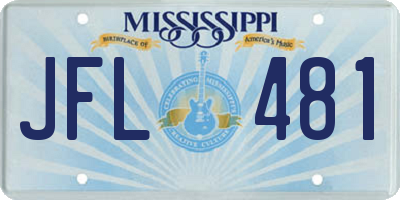 MS license plate JFL481