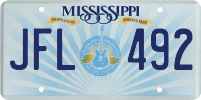 MS license plate JFL492
