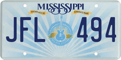 MS license plate JFL494