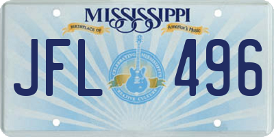 MS license plate JFL496